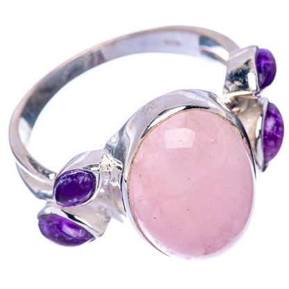 Large Rose Quartz, Amethyst Ring Size 10 (925 Sterling Silver) R144832