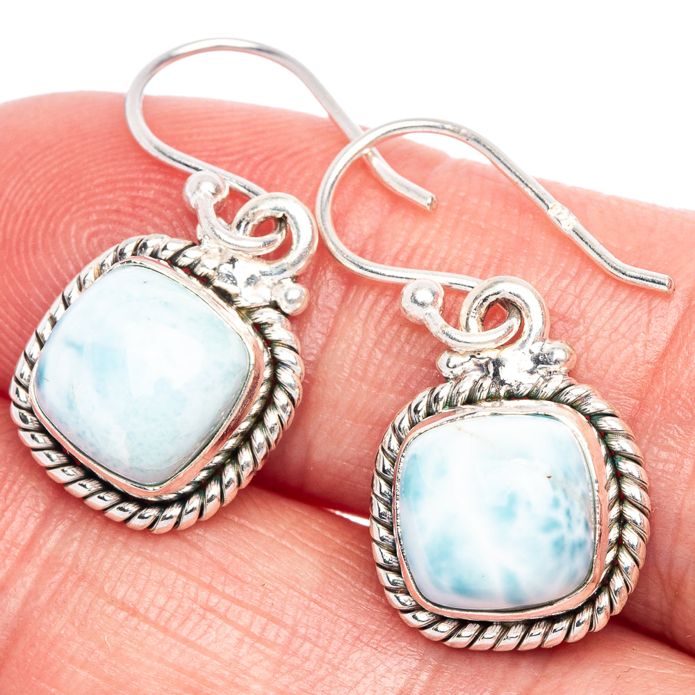 Larimar Earrings 1 1/8" (925 Sterling Silver) E433420