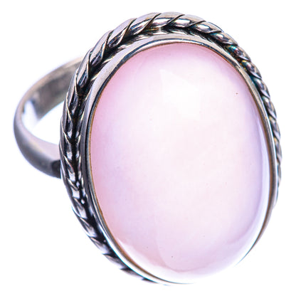 Rose Quartz 925 Sterling Silver Ring Size 9