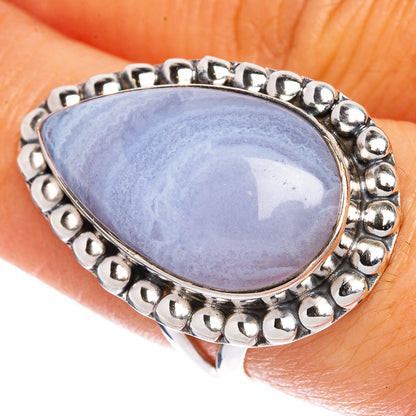 Blue Lace Agate Ring Size 7 (925 Sterling Silver) R1294