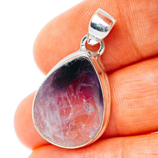 Chevron Amethyst Pendant 1 1/8" (.925 Sterling Silver)