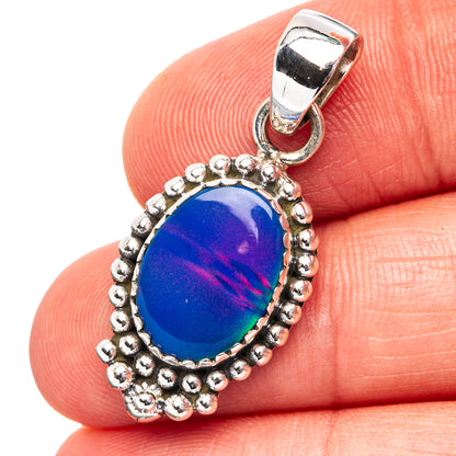 Doublet Opal Pendant 1 3/8" (.925 Sterling Silver)