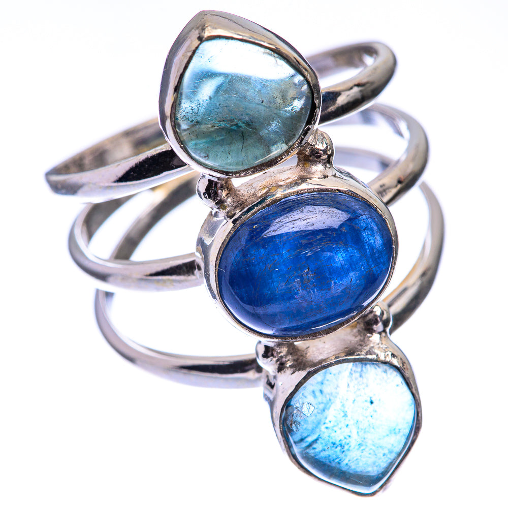 Kyanite, Blue Fluorite Ring Size 8.5 (925 Sterling Silver) R140505