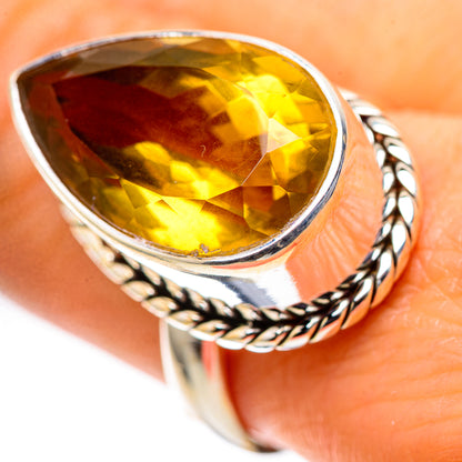 Large Faceted Citrine 925 Sterling Silver Ring Size 9 (925 Sterling Silver) RING139667