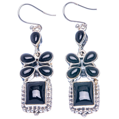 Premium Black Onyx Earrings 2 1/8" (925 Sterling Silver) E1633
