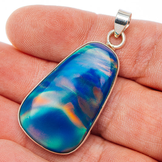 Aurora Opal Pendant 1 3/4" (.925 Sterling Silver)
