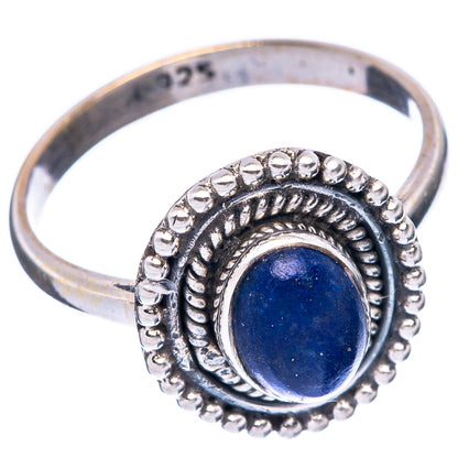 Lapis Lazuli Dainty Ring Size 7.75 (925 Sterling Silver) R5982