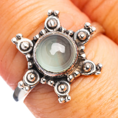 Aqua Chalcedony Ring Size 7.75 (.925 Sterling Silver)