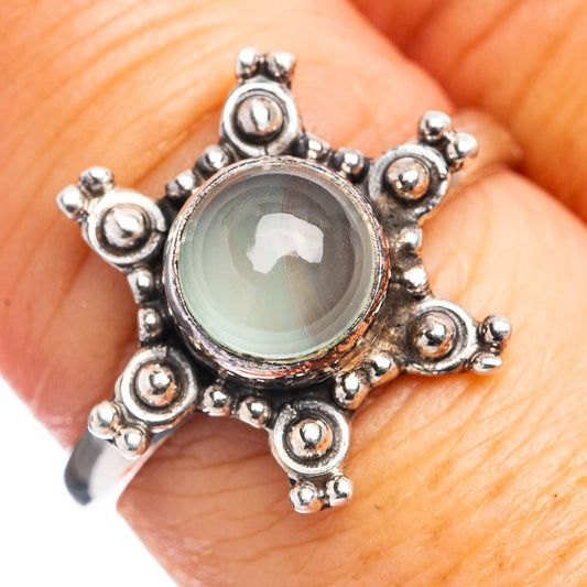 Aqua Chalcedony Ring Size 7.75 (.925 Sterling Silver)