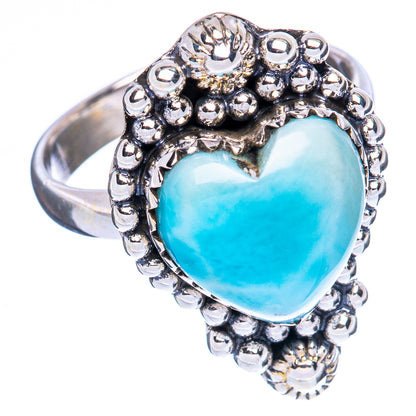 Larimar Heart Ring Size 8 (925 Sterling Silver) R2415
