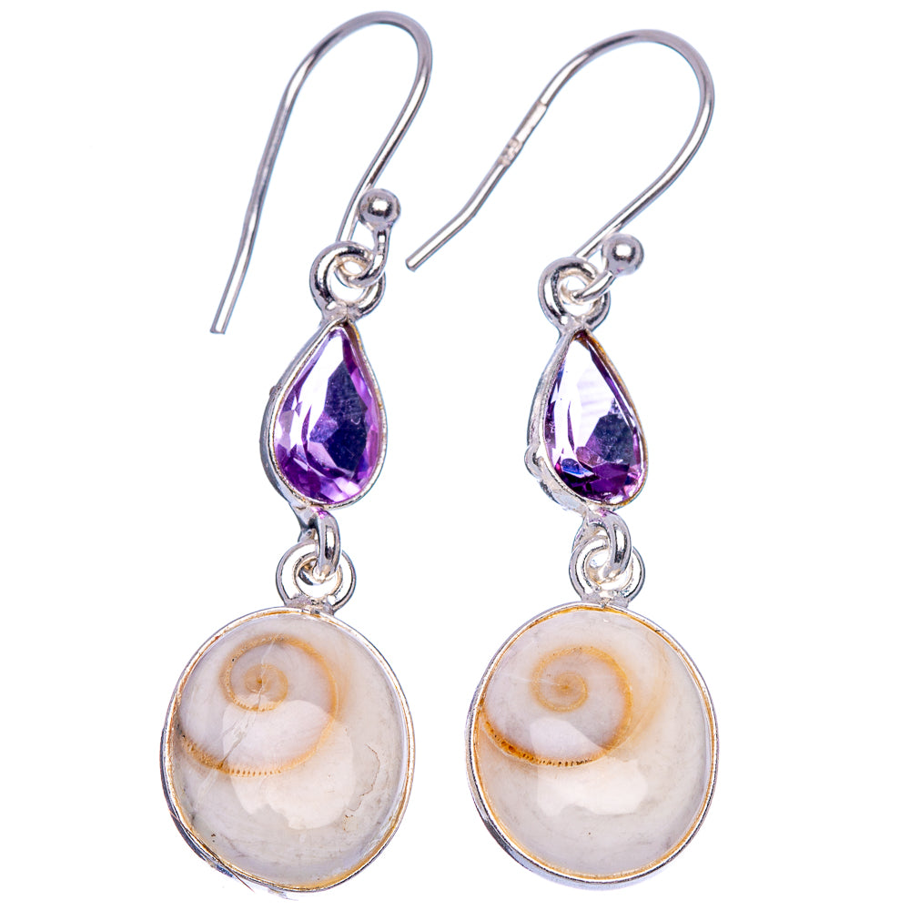 Shiva Eye, Amethyst Earrings 1 5/8" (925 Sterling Silver) E433436