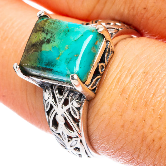 Rare Arizona Turquoise Ring Size 8 (925 Sterling Silver) R4721
