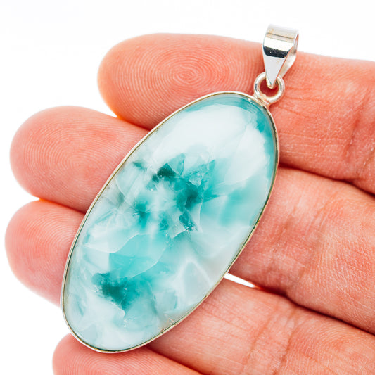 Premium Hemimorphite Pendant 2 1/8" (.925 Sterling Silver)