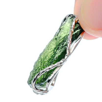 Premium AAA Moldavite Pendant 1 5/8" (.925 Sterling Silver)