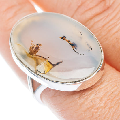 Premium Scenic Dendritic Agate Ring Size 9 (.925 Sterling Silver)