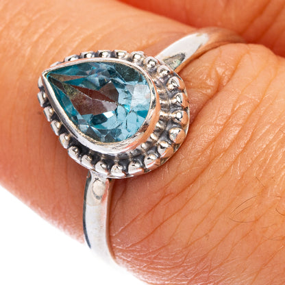 Blue Topaz Dainty Ring Size 7 (925 Sterling Silver) R145527