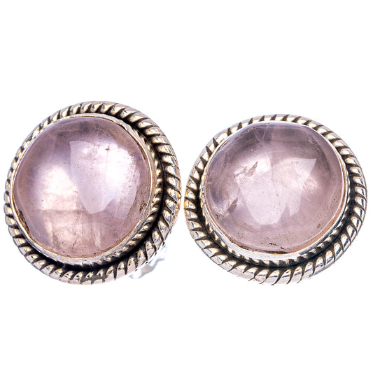 Rose Quartz Earrings 5/8" (925 Sterling Silver) E1568