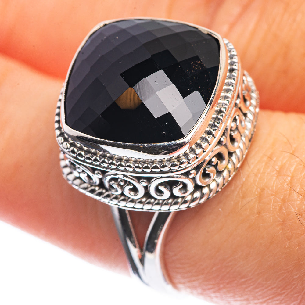 Black Onyx 925 Sterling Silver Ring Size 8
