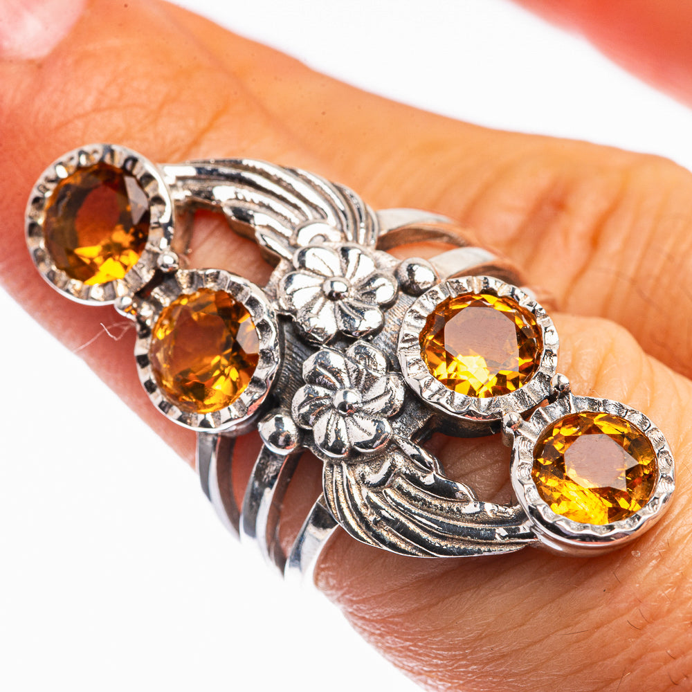 Faceted Citrine Ring Size 6 (925 Sterling Silver) R141979