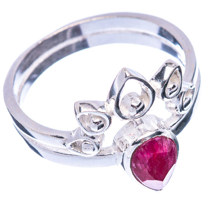 Red Sillimnate Ring Size 7.75 (925 Sterling Silver) R5509