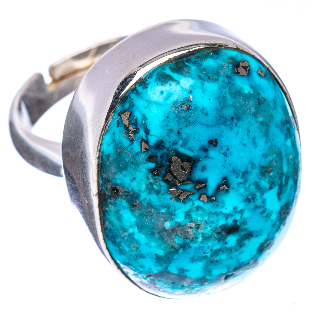 Premium Persian Turquoise Ring Size 8 Adjustable (.925 Sterling Silver)
