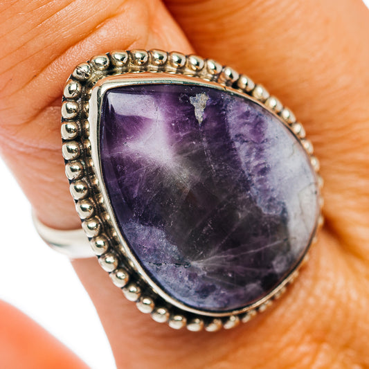 Chevron Amethyst Ring Size 9 (German Silver)