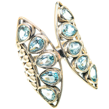 Large Blue Topaz Ring Size 7.5 (925 Sterling Silver) RING139286