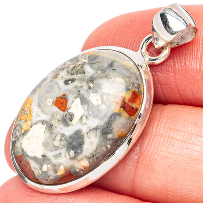 Maligano Jasper Pendant 1 3/8" (925 Sterling Silver) P43439