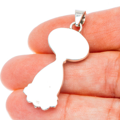 Exclusive Southwestern Style Manassa Turquoise Pendant 1 5/8" (.925 Sterling Silver)
