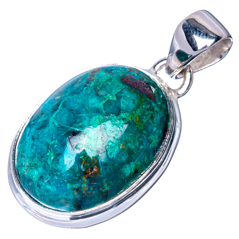 Shattuckite Chrysocolla Pendant 1 1/4" (925 Sterling Silver) P40876