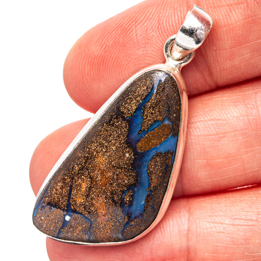 Boulder Opal Pendant 1 3/4" (.925 Sterling Silver)