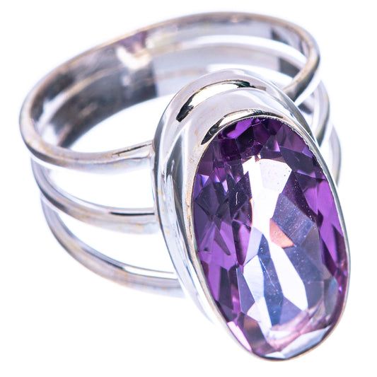 Faceted Amethyst Ring Size 6.75 (925 Sterling Silver) R1753