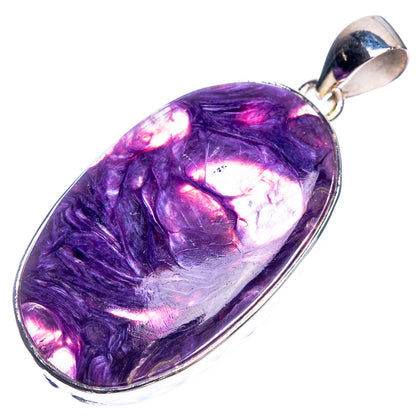 Charoite 925 Sterling Silver Pendant 2"