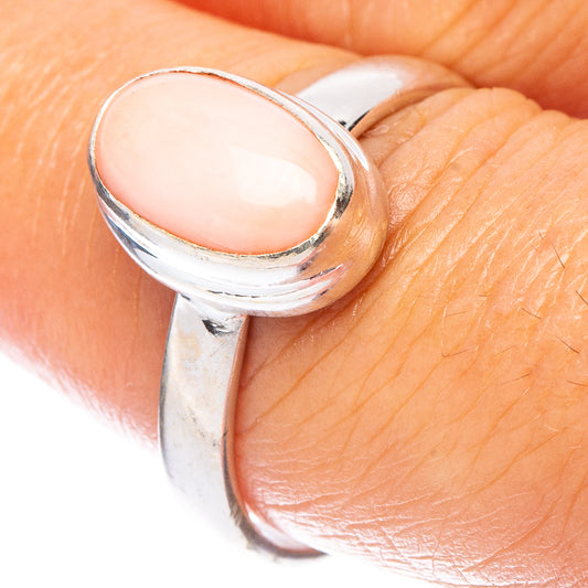 Pink Opal Ring Size 8 (925 Sterling Silver) R7149