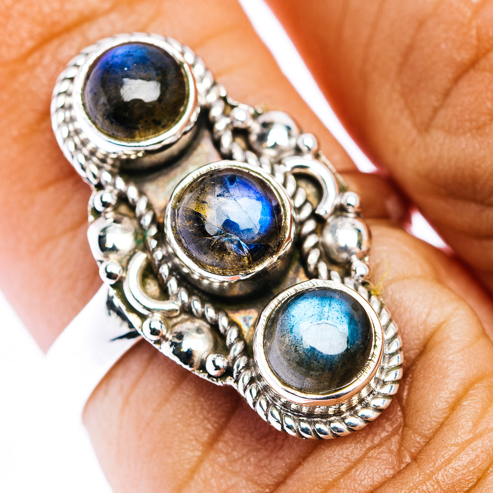 Labradorite Ring Size 6.5 (.925 Sterling Silver)