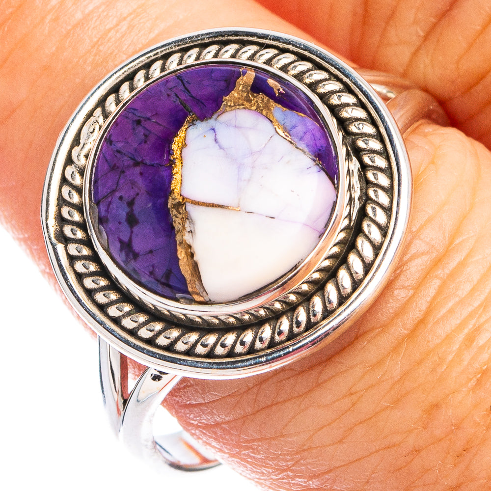 Purple Dahlia Mohave Turquoise Ring Size 10 (.925 Sterling Silver)