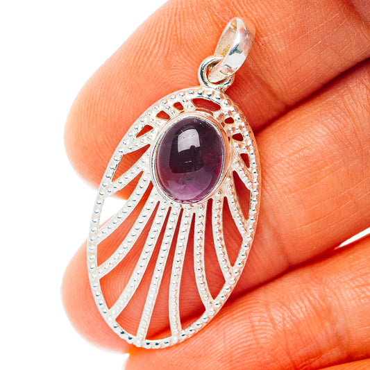 Amethyst Pendant 1 1/2" (.925 Sterling Silver)