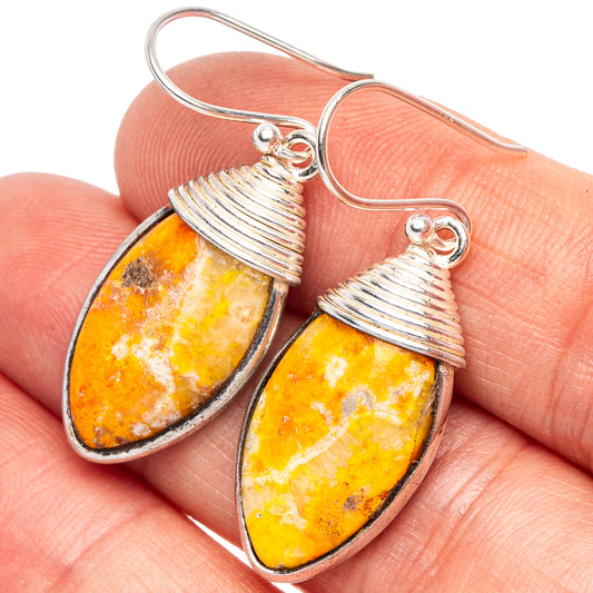 Bumble Bee Jasper Earrings 1 1/2" (925 Sterling Silver) E2294