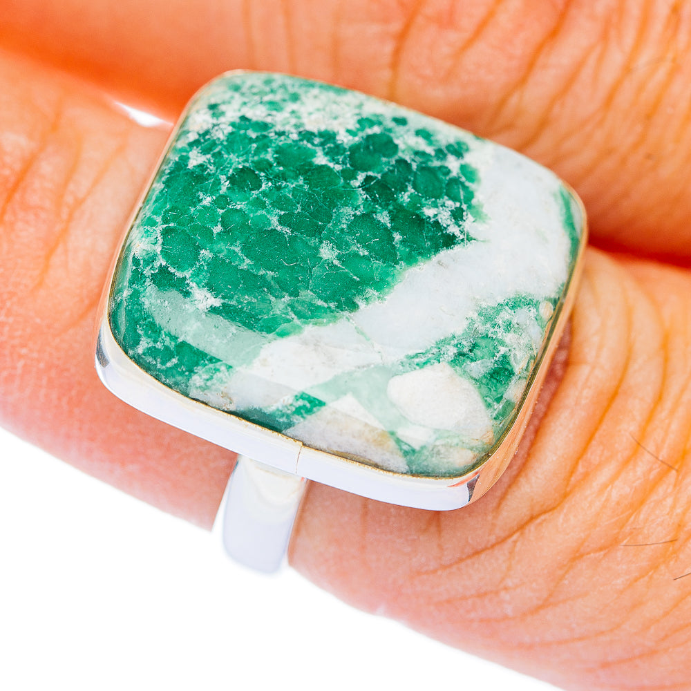 Premium Variscite Ring Size 7.5 Adjustable (.925 Sterling Silver)
