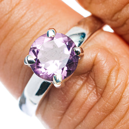Faceted Amethyst Ring Size 7.75 (.925 Sterling Silver)