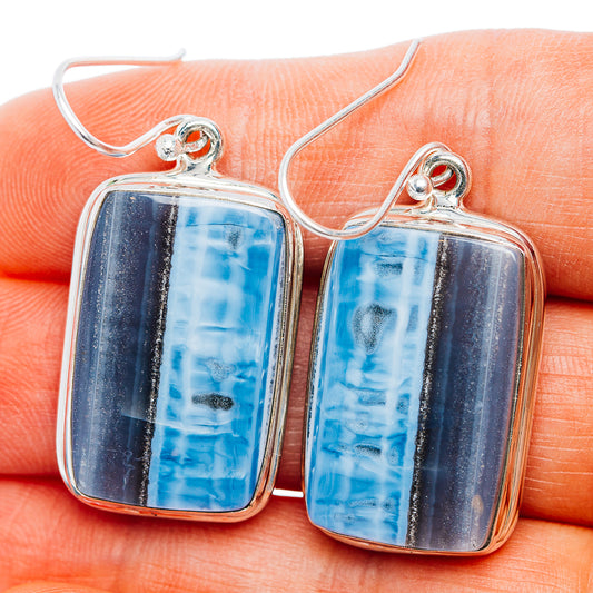 Premium Owyhee Opal Earrings 1 5/8" (.925 Sterling Silver)