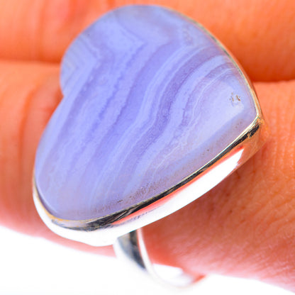 Large Blue Lace Agate Ring Size 10 (925 Sterling Silver) RING139991