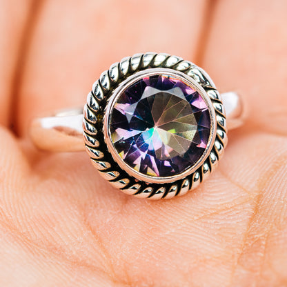 Mystic Topaz Ring Size 6.75 (.925 Sterling Silver)