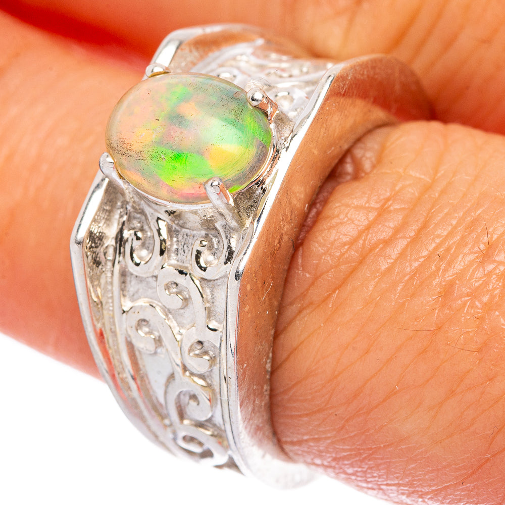 Rare Ethiopian Opal Ring Size 7.25 (925 Sterling Silver) R145983