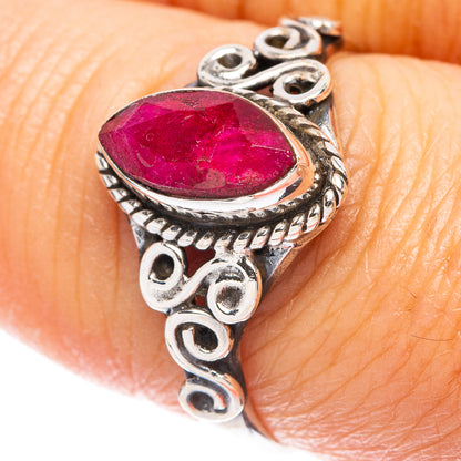 Red Sillimanite Dainty Ring Size 8 (925 Sterling Silver) R5789