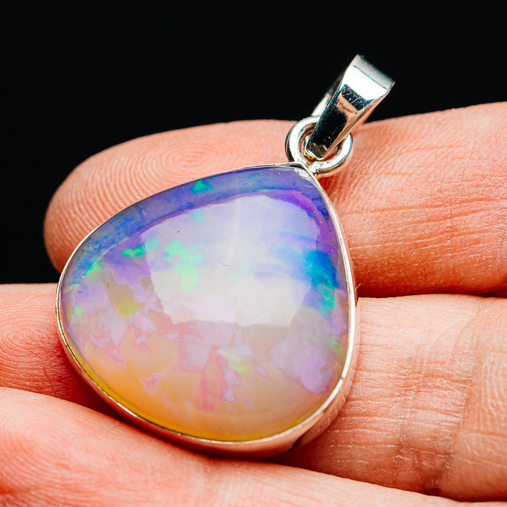 23.5ct Ethiopian Water Opal Pendant 1 1/2" (.925 Sterling Silver)