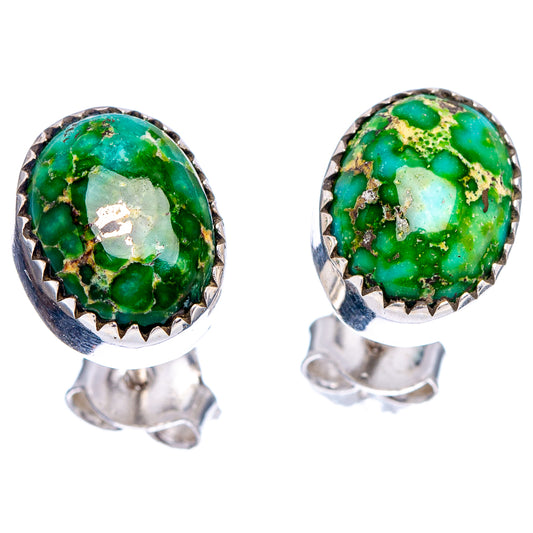 Sonoran Gold Turquoise Earrings 1/2" (.925 Sterling Silver)