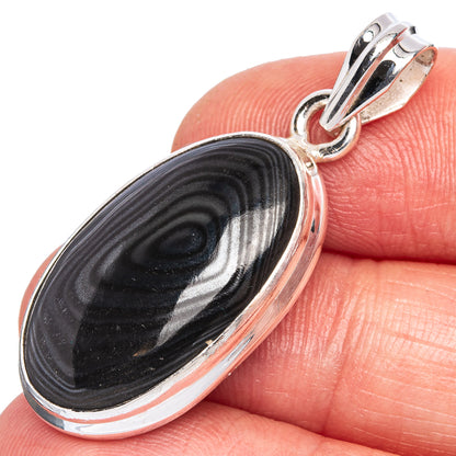 Psilomelane Pendant 1 1/2" (925 Sterling Silver) P40383