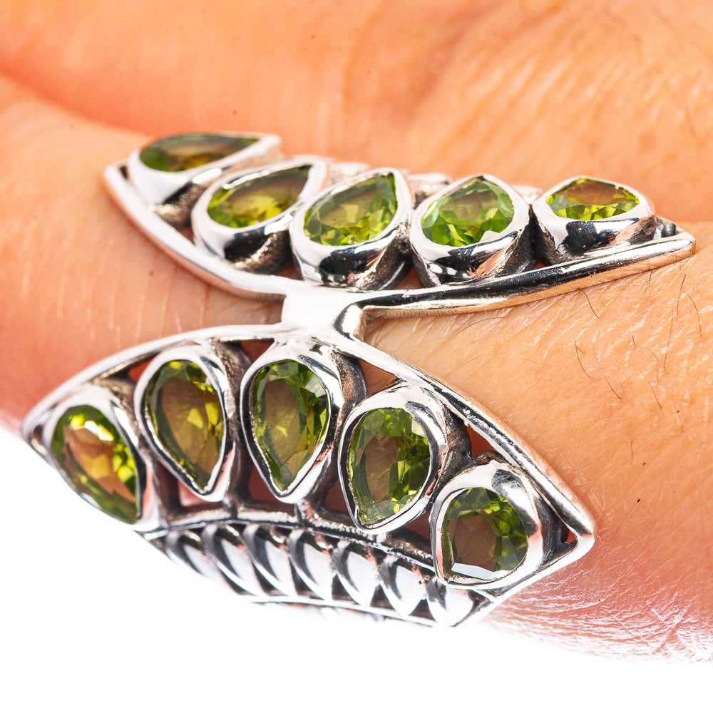 Large Peridot 925 Sterling Silver Ring Size 7.25