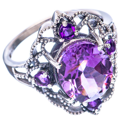 Faceted Amethyst Ring Size 8.75 (925 Sterling Silver) R3124